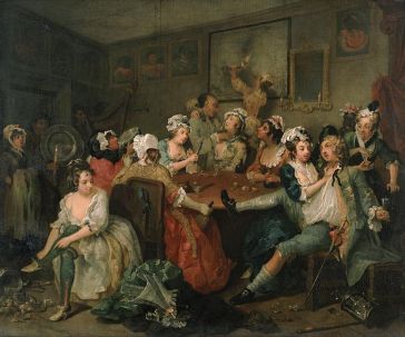 Painting by William Hogarth The Rakes Progress