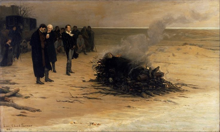'The Funeral of Shelley', Louis Édouard Fournier (1889)